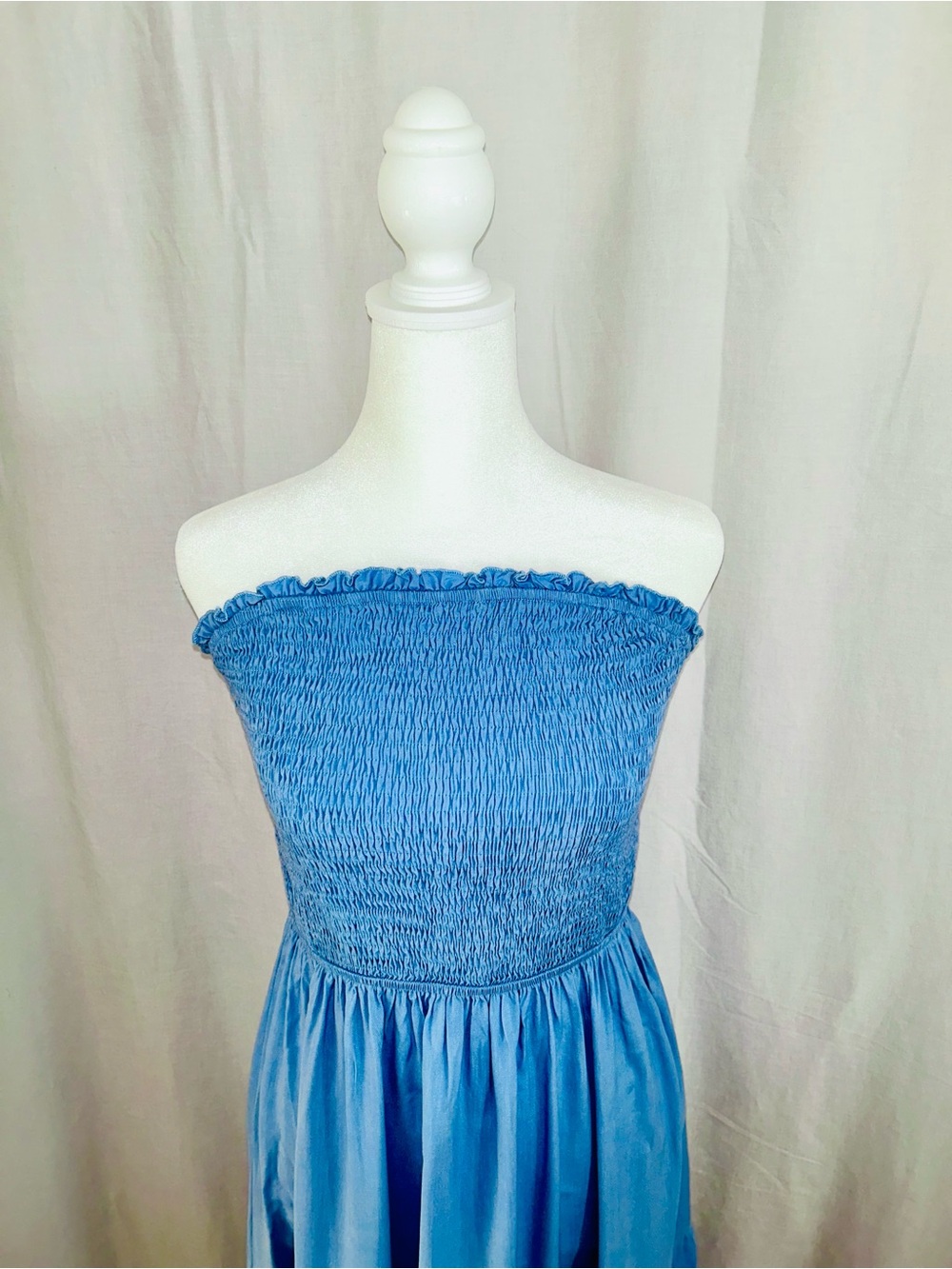 Sky Blue Tiered Maxi Dress - Picture 2 of 4